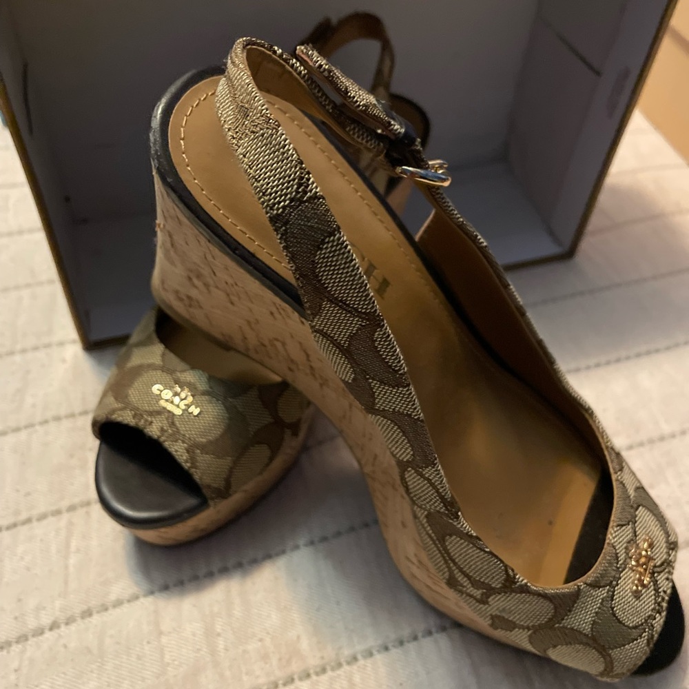 Coach Ferry Peep Open Toe Wedge Sandals
Size: 7.5